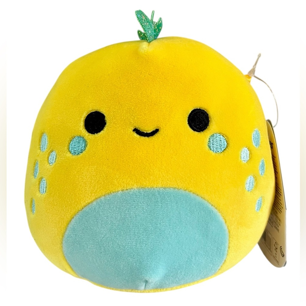 Original Squishmallows Fizzy Bright Yellow with Green Details New with Tags